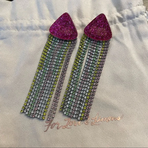 For Love and Lemons - Azalea Crystal Earrings, Neon - Picture 1 of 3